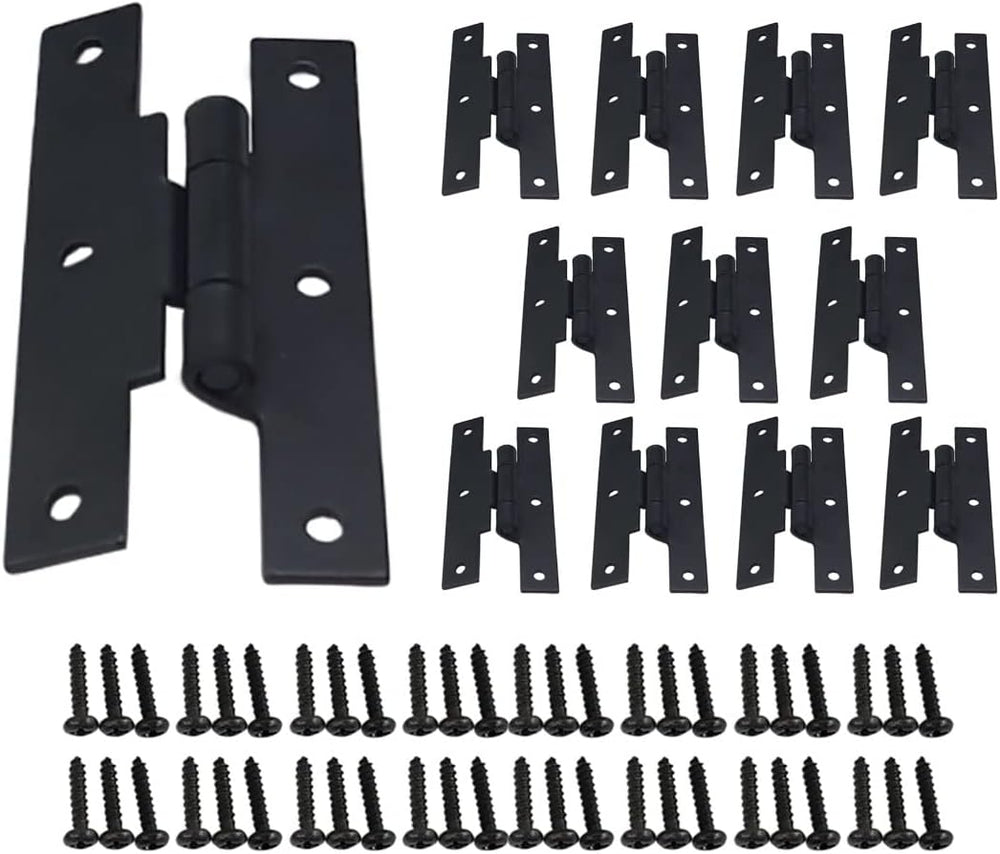 QCAA Black Steel Hinge Offset for Cabinet Door, 3/8", Matte Black, 12 Pa...