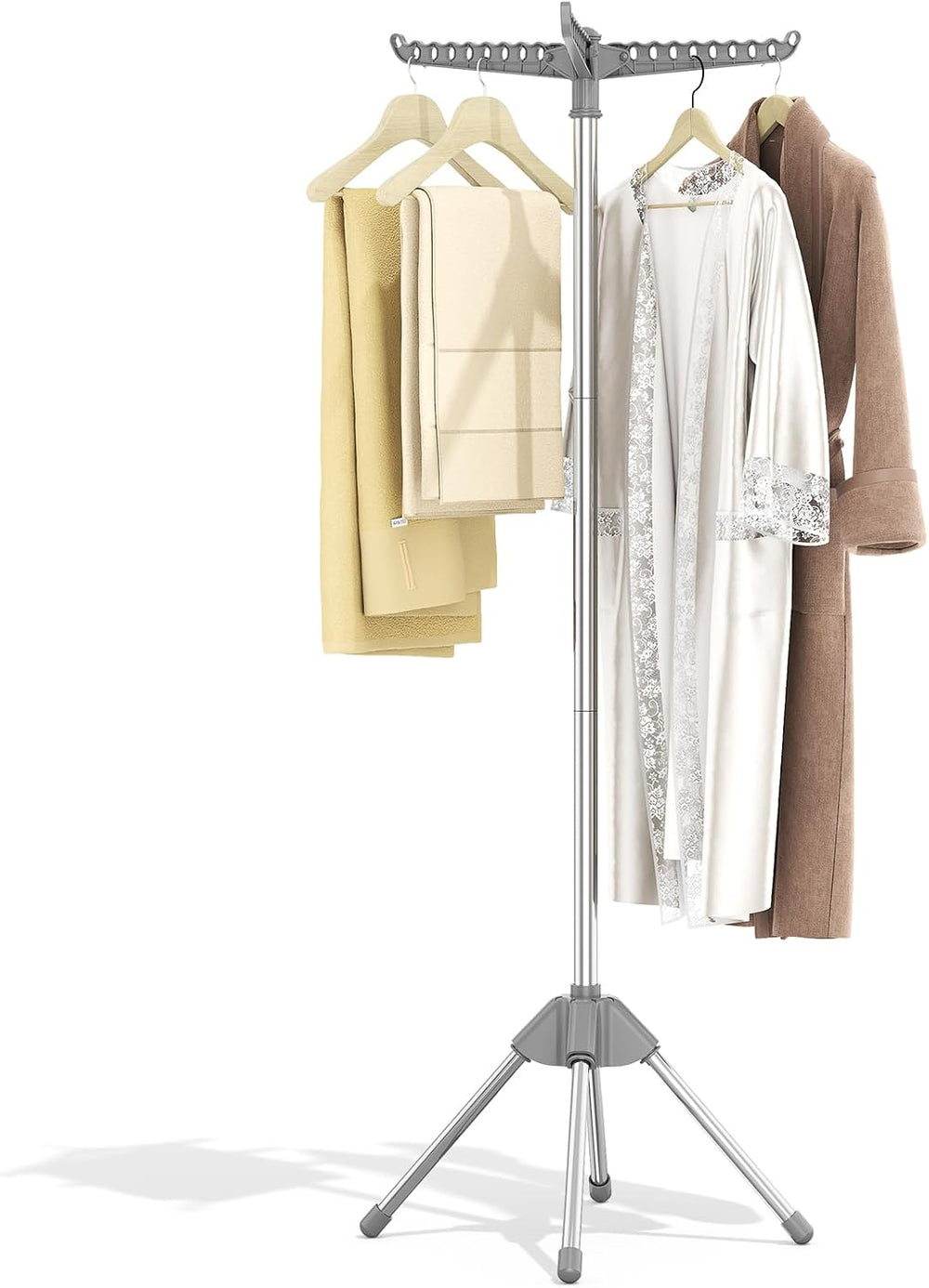 Clothes Drying Rack, 59" H Laundry Drying Rack, 3 Rotatable Arms