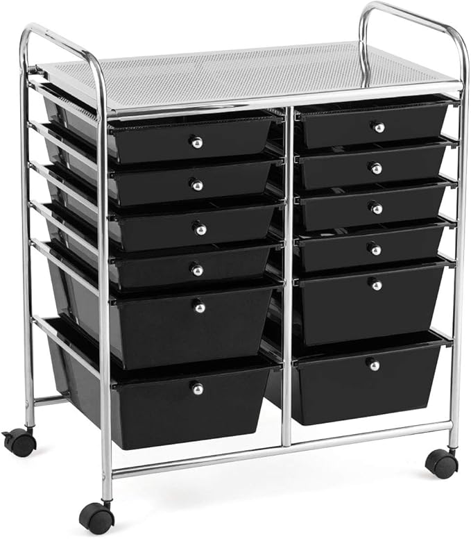 GOFLAME 12-Drawer Rolling Storage Cart, Mobile Utility Cart