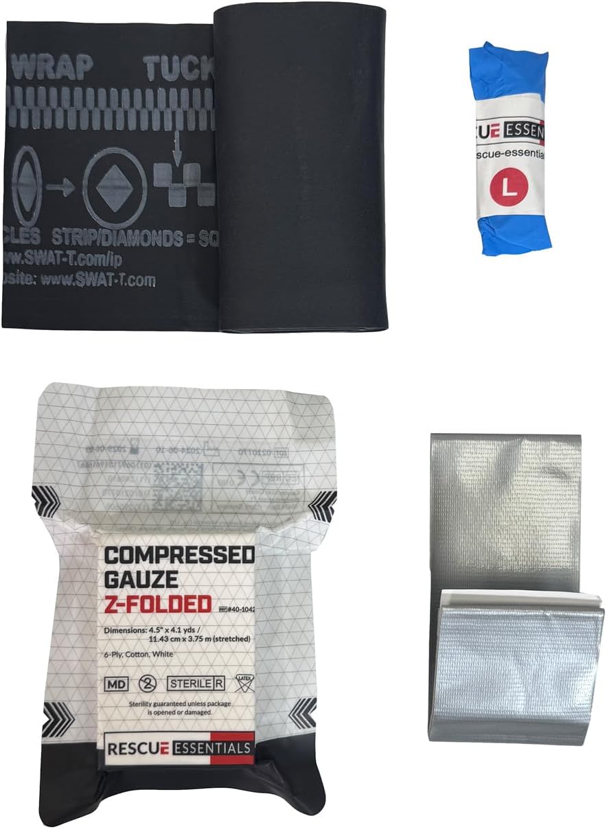 Rescue Essentials Pocket Trauma Kit – Compact Vacuum-Sealed IFAK with SWATT T...