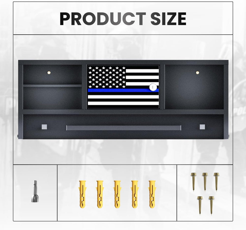 Police Gear Rack, Wall Mounted Police Hanger with Hooks, Tactical Duty Gear R...