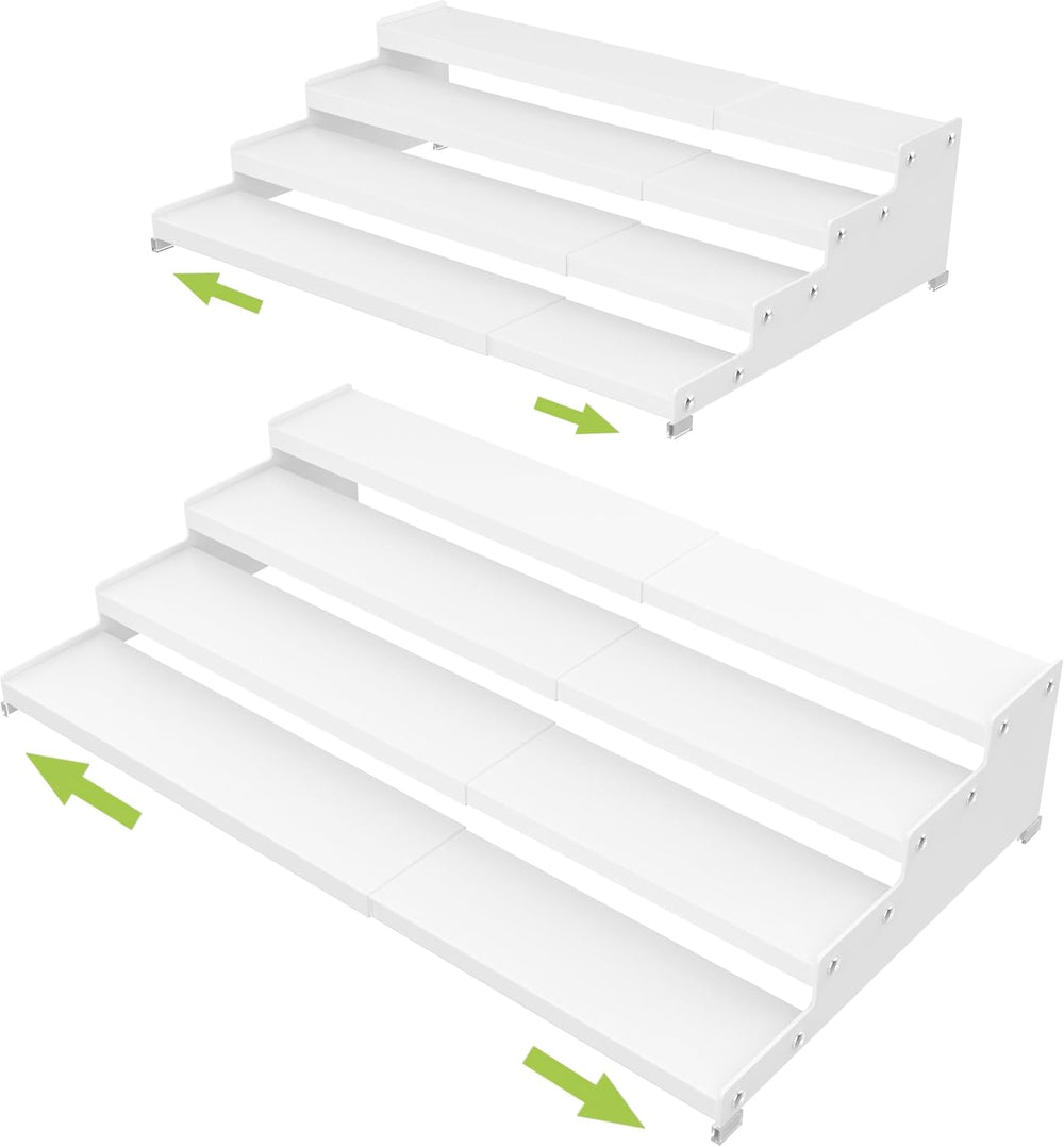 Jojocross Expandable 4-Tier Step Spice Rack Organizer for Kitchen Cabinet Mod...