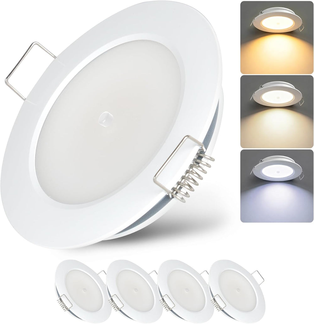 12V LED Puck Lights, RV Boat Recessed Ceiling Light 3” 3CCT 3000K/4000K/6000K...