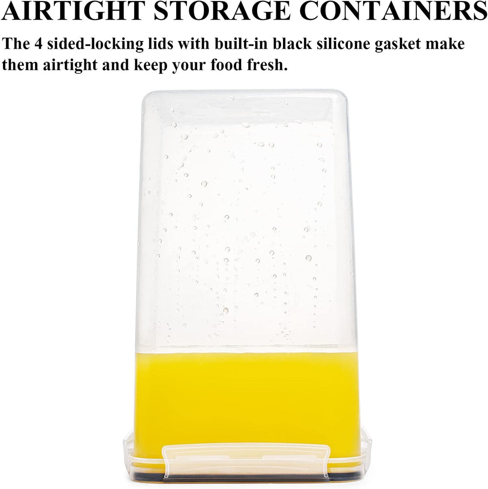 Wildone Flour Sugar Storage Containers 6.5L, 4 PCS, Black