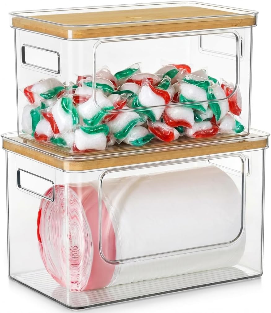 Hudgan Trash Bag Dispenser Under Sink, 2 in 1 Garbage Bag Holder Dishwasher P...