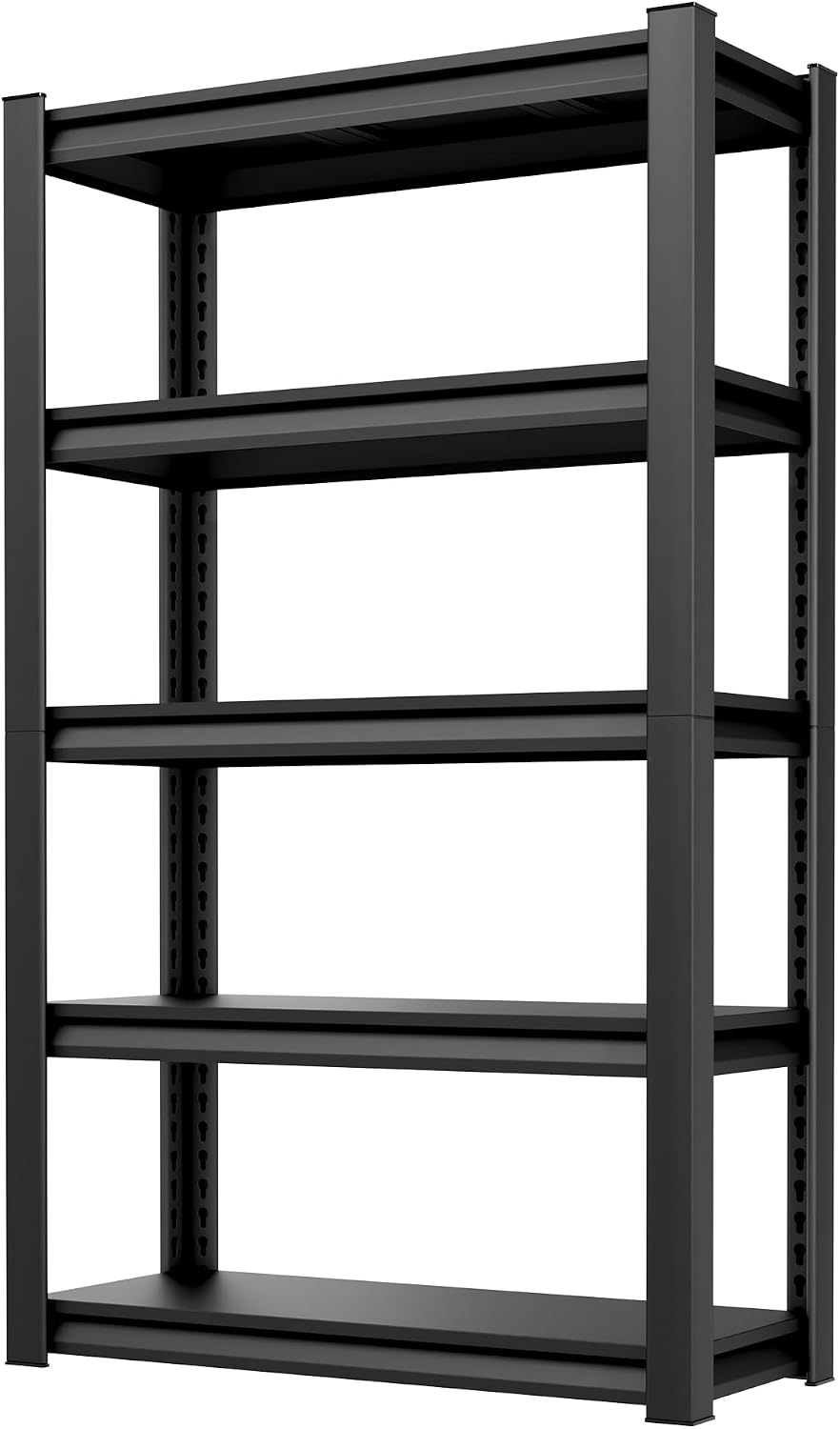 OLLRRACT 5-Tier Garage Shelving, Metal Storage Shelves 2 - Pack