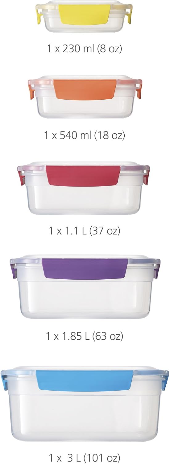 Joseph Joseph Nest Lock Airtight Leakproof Food Containers, 10-Piece Set