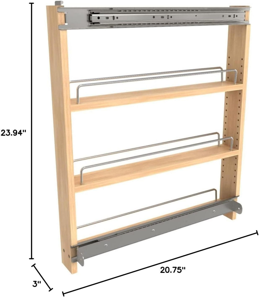 Rev-A-Shelf 448-BSKS-3C Wood Classics 3" W Base Cabinet Pull Out Organiz...