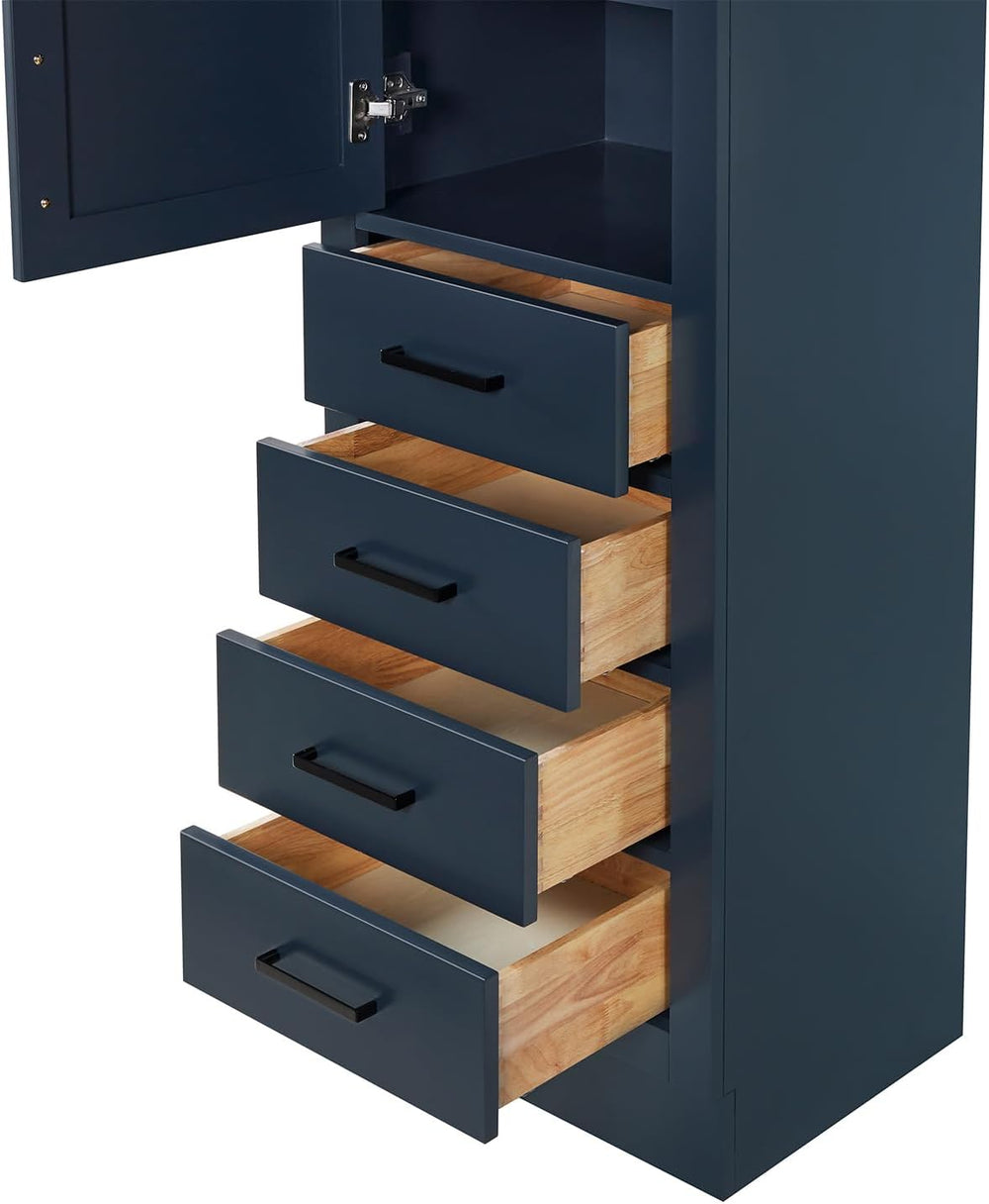 ARIEL Hepburn Bathroom Storage Cabinet - Solid Hevea Wood, Fully Assembled fo...