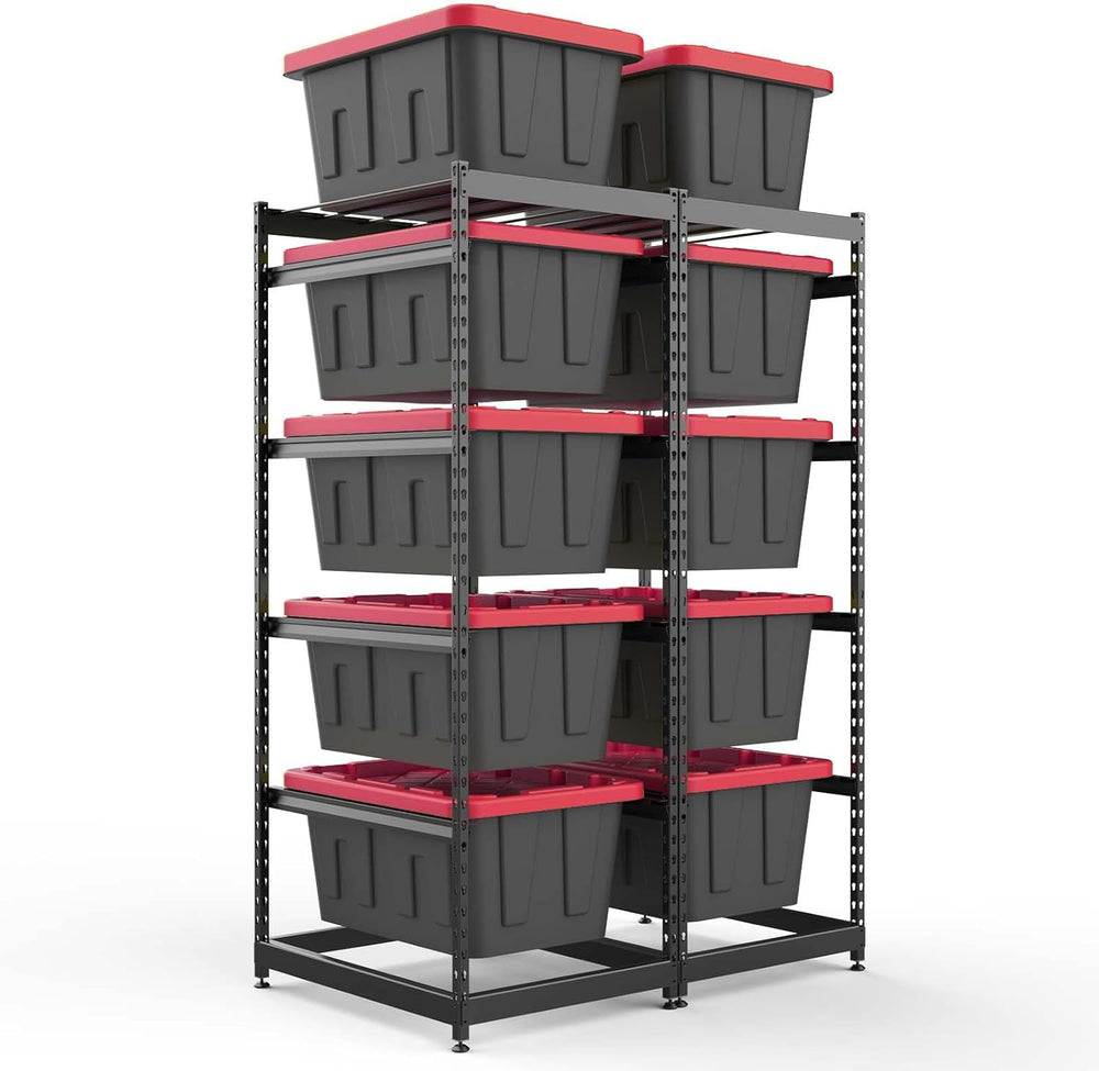 27 Gallon Storage Bin Rack Organizer, Heavy-Duty Tote Storage Rack, 5-Tier St...