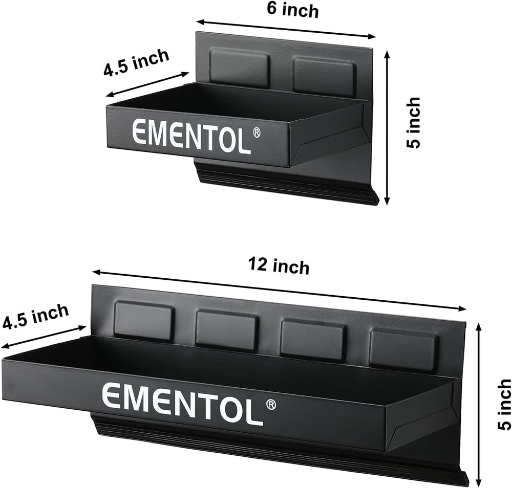 EMENTOL 4PCS Magnetic Tool Shelf Set, Tray, Paper Towel Holder, for Tool Orga...