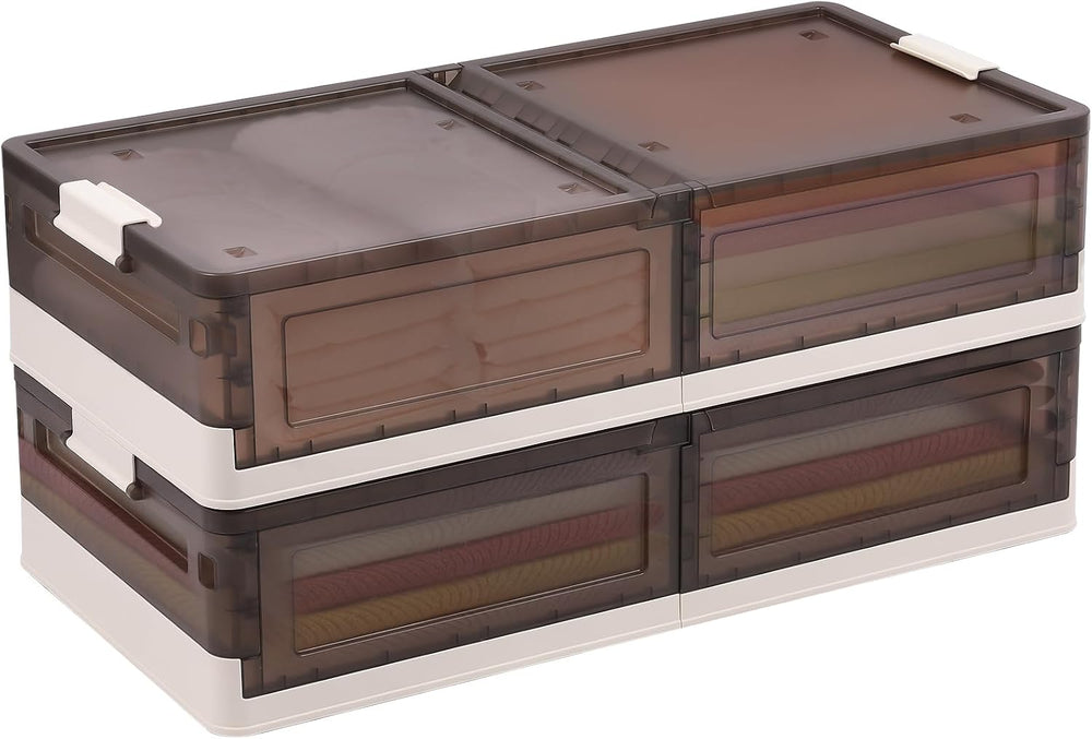FAHKNS 2 Pack Under Bed Storage with Wheels, 17.2Gal Stackable Under Bed Stor...