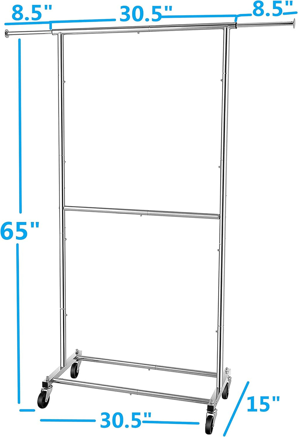 Simple Trending Clothing Garment Rack, Extensible Clothes Rack, Chrome