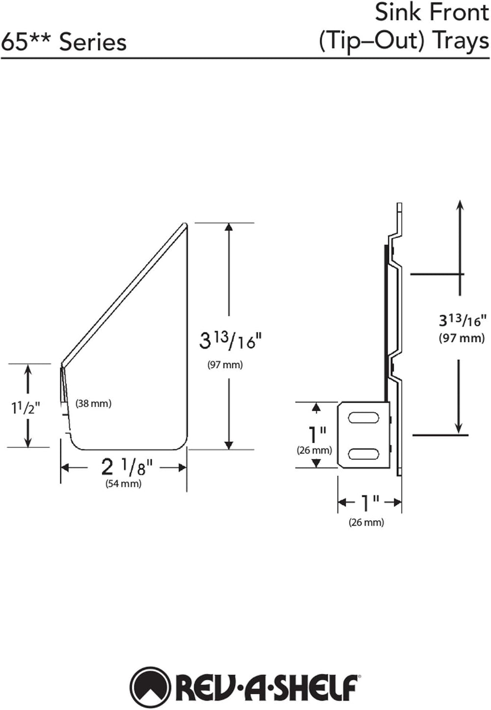 Rev-A-Shelf Tip-Out Sink Tray for Kitchen Cabinets, Min Opening 16.25" W