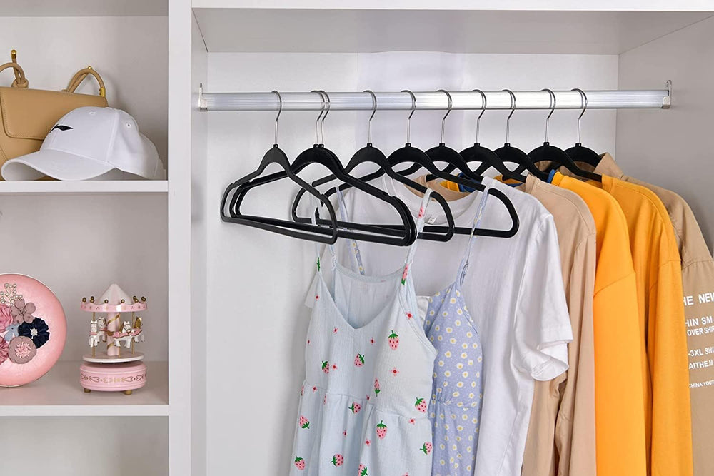 Quality Hangers 50 Pack Plastic Hangers for Clothes - Slim Non-Velvet Hangers...