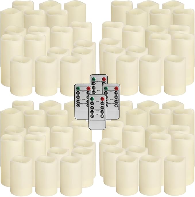 pliadvbu Flameless LED Candles 72 Pack, Outdoor Realistic Waterproof Votive C...