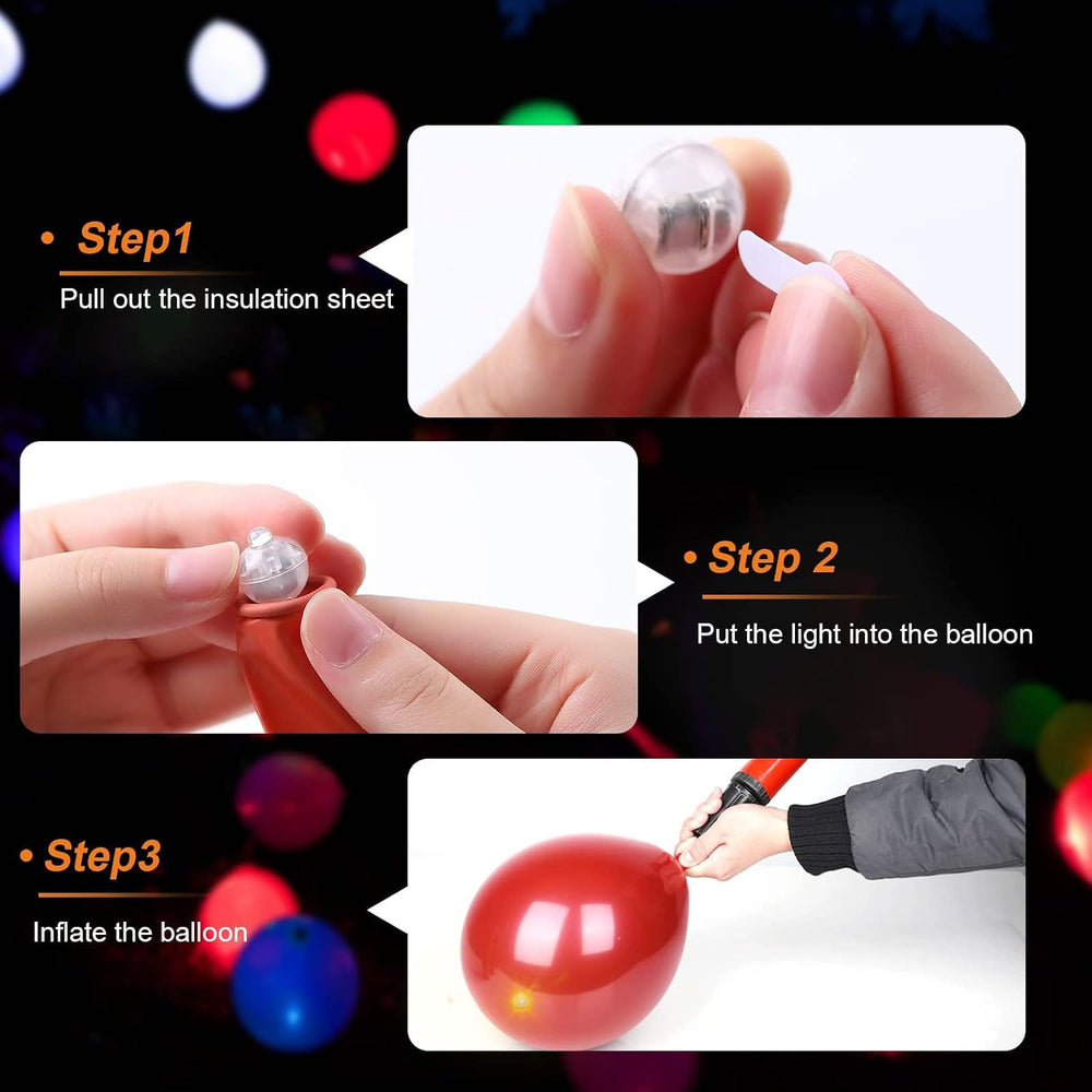 200pcs LED Orange Balloon Lights, Round LED Mini Lights for Paper Lantern Bal...