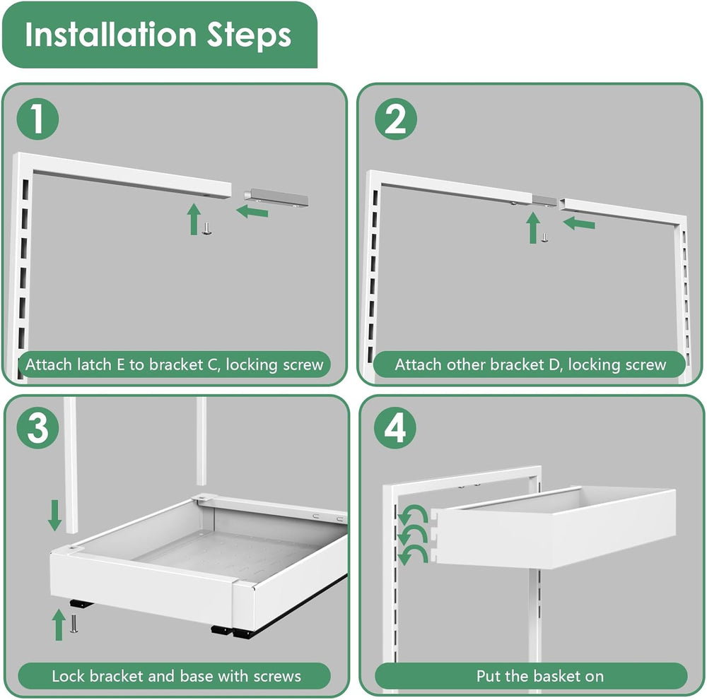 L-Shaped Under Sink Organizer with 6-Level Height Adjustment