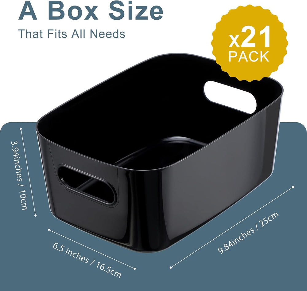 Leinuosen 21 Pack Plastic Storage Baskets Plastic Storage Bins Pantry Organiz...
