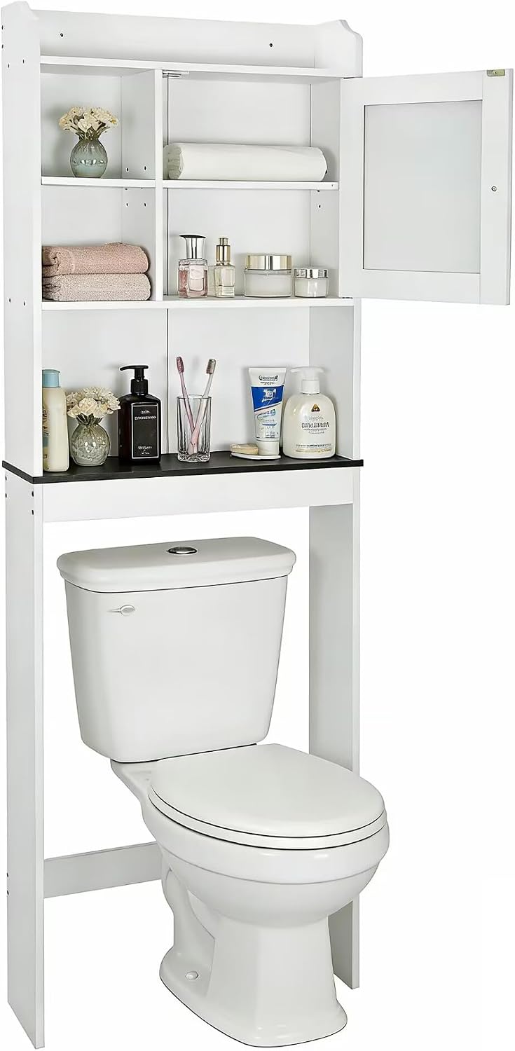 ZENY Over The Toilet Storage Cabinet, Bathroom Organizer with Adjustable Shel...