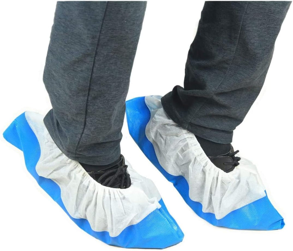 Case of 500 Disposable Waterproof Shoe Covers Non-Slip XL