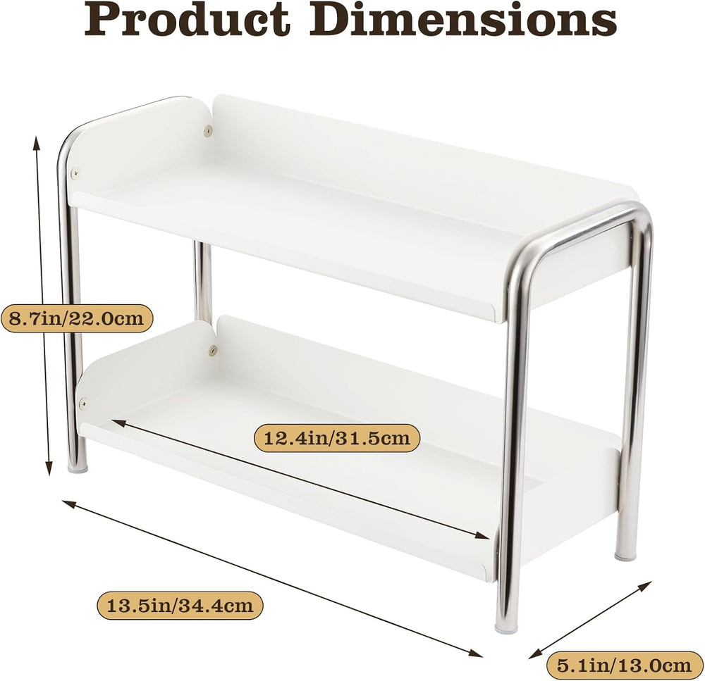 MOZIMABOX Cabinet Organizer Shelf, 2 Tier Kitchen Spice Rack Countertop Shelf...