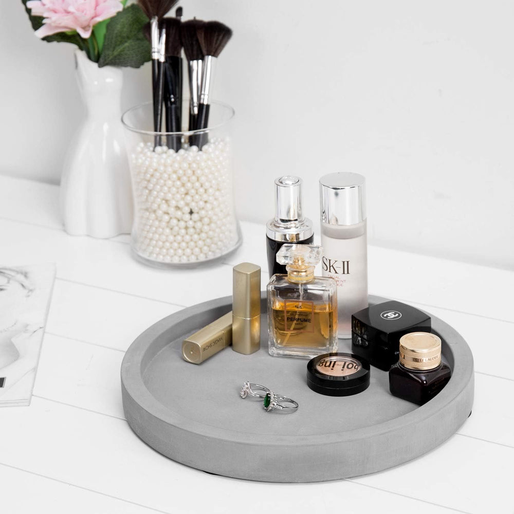 MyGift 11 Inch Gray Concrete Vanity Tray, Perfume & Cologne Organizer