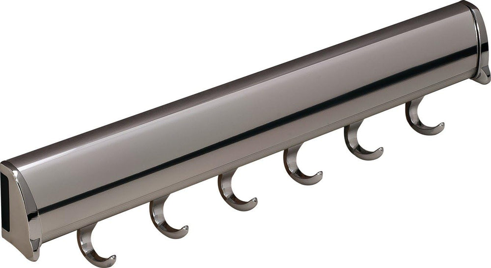 Belt Rack by Hafele, Synergy Collection (Polished Chrome, 6 Hook, 13 7/8")