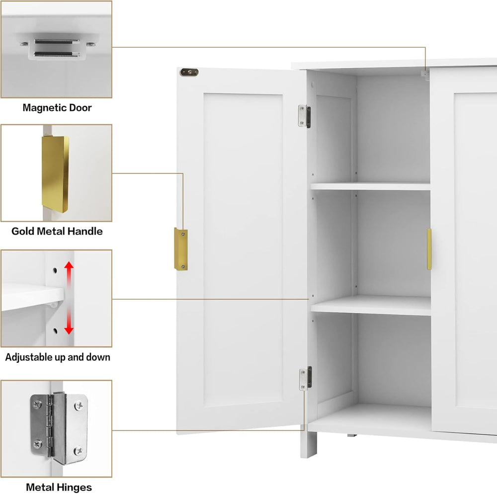 TaoHFE White Bathroom Storage Cabinet,Bathroom Cabinets Freestanding