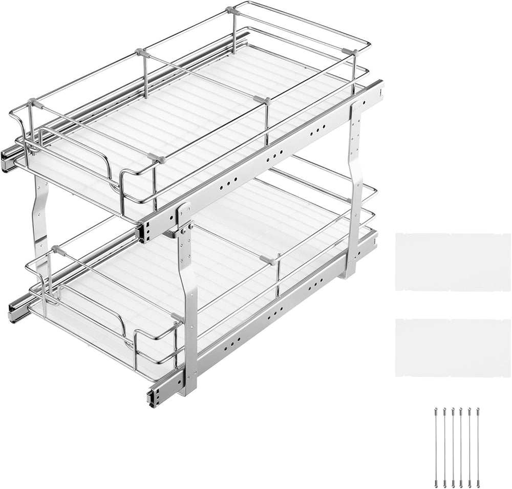 VEVOR Pull Out Cabinet Organizer, 12"W x 21"Dx15.2"H Heavy Dut...