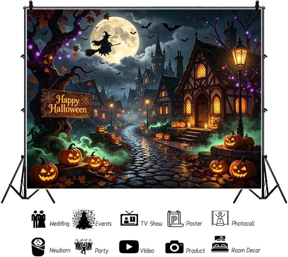 12x10ft Halloween Backdrop Haunted House Halloween Backdrop for Photography