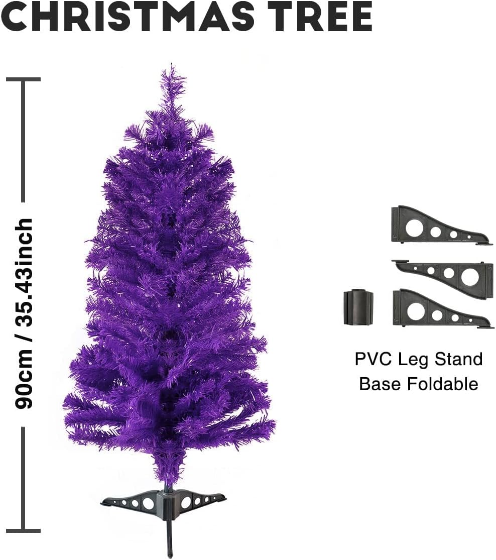 Artificial Christmas Tree, Halloween Tree PVC Leg Stand Base Foldable Xmas De...