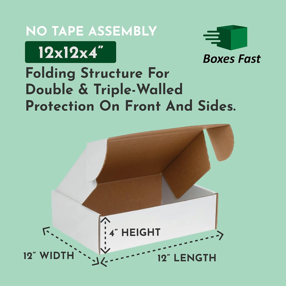 Boxes Fast Small Business Packaging, Shipping Box 12 x 12 x 4, 50 Bulk | Card...