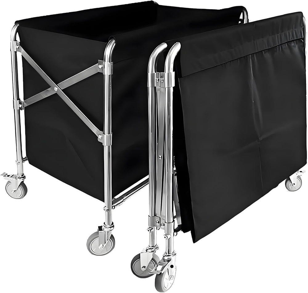 Commercial Laundry Cart Foldable Laundry Carts with Wheels (400L), 12 Bushel ...