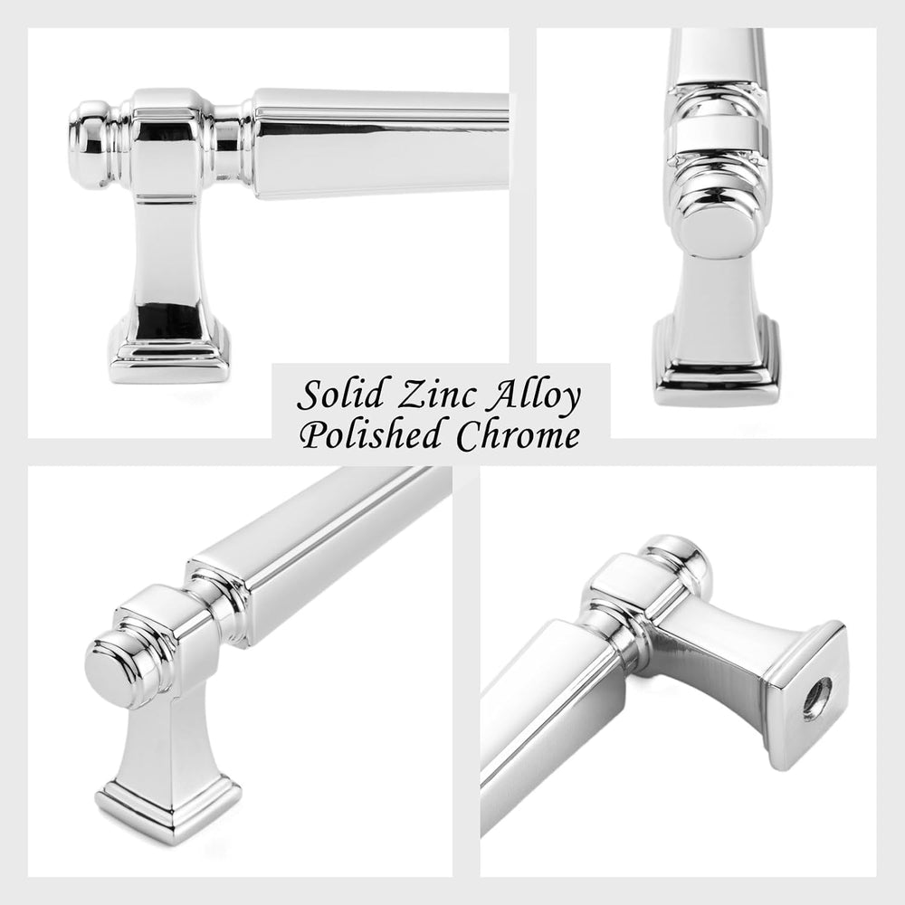 3 Inch Polished Chrome Cabinet Pulls 10 Pack French Style P2501