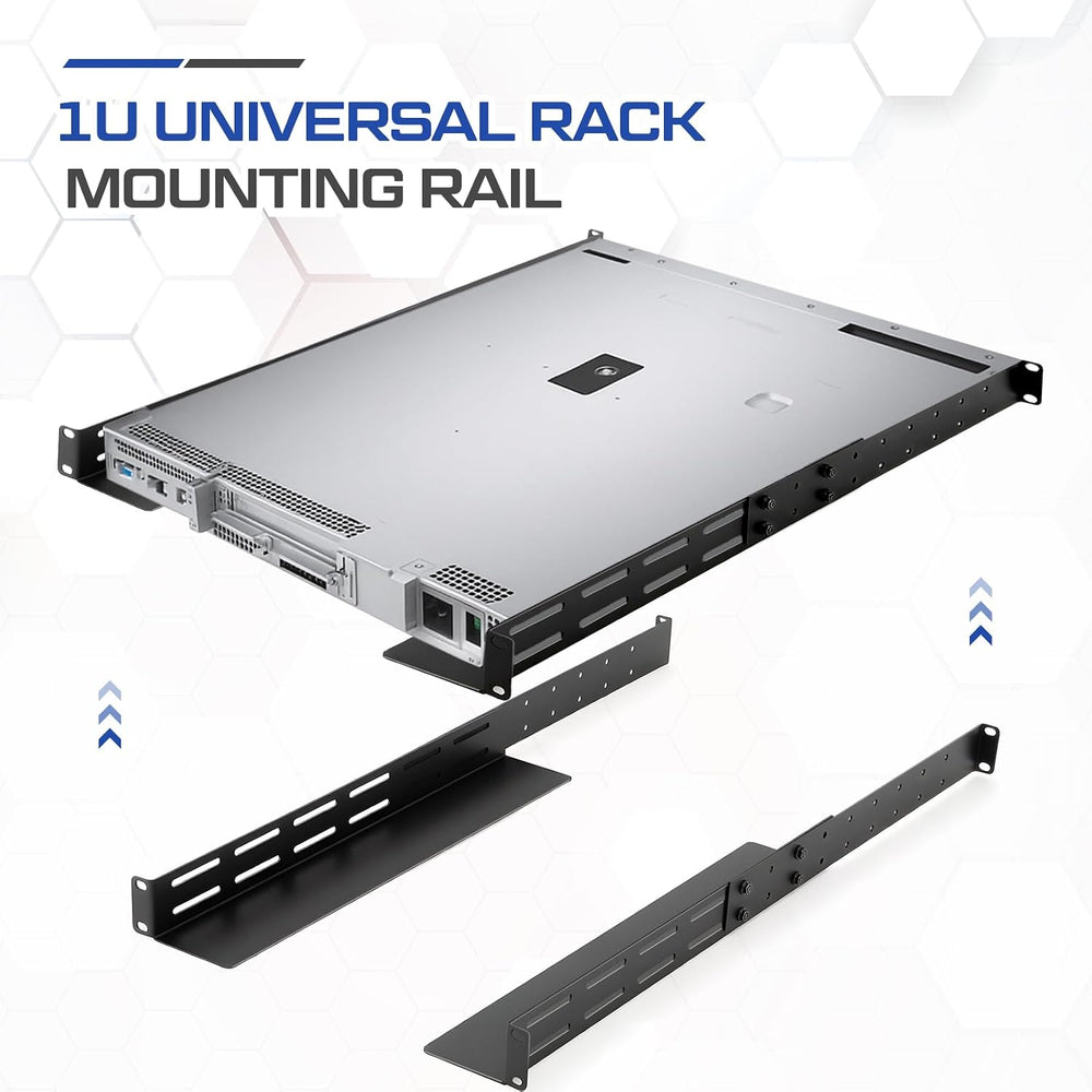 1 Set 1U Rack Mount Rails Universal 4 Post Server Rack Rail Shelf 16-29 Inch ...