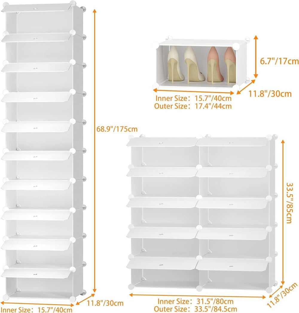 HOMIDEC Shoe Storage, 10-Tier Shoe Rack Shoe Organizer for Closet