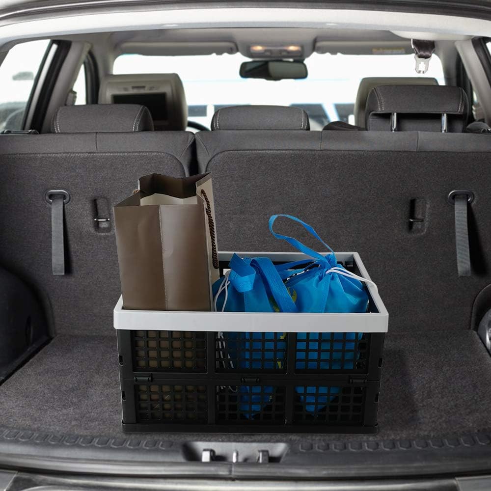 Kekow 30 L Black Plastic Collapsible Storage Basket, 3-Pack