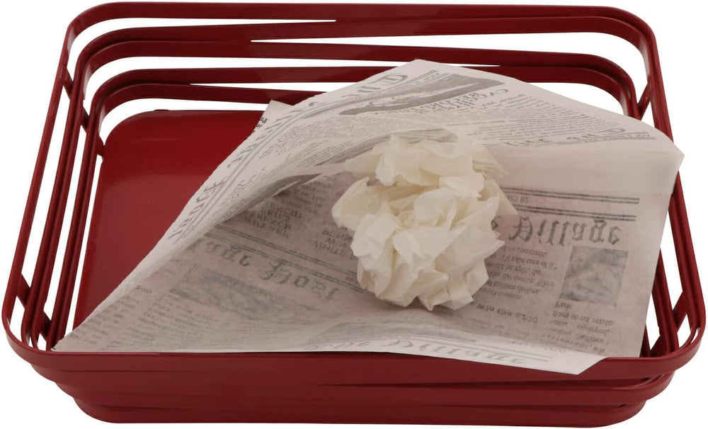 G.E.T. 4-T3000 White Newspaper Theme Cone Basket Liner / Deli Wrap Paper Pape...