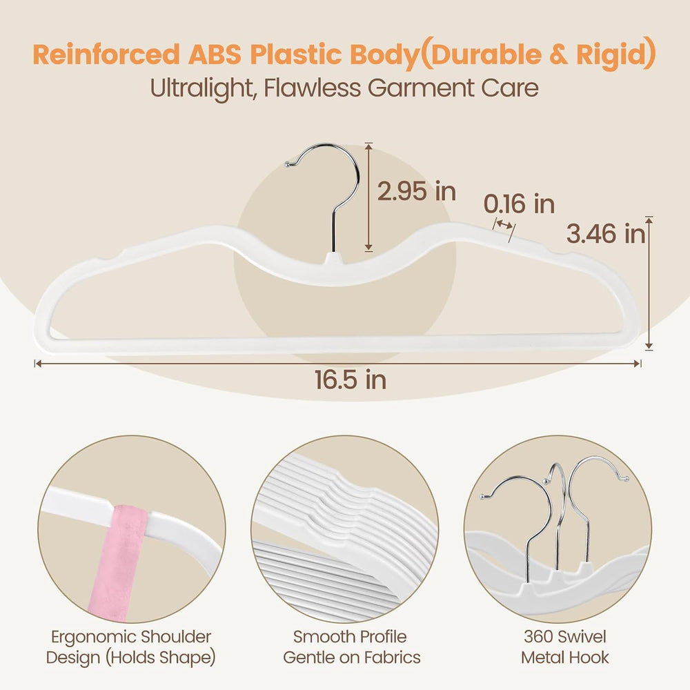 Plastic Short Neck Hangers 40 Pack Ultra-Thin Space-Saving ABS 360° Swivel Ho...