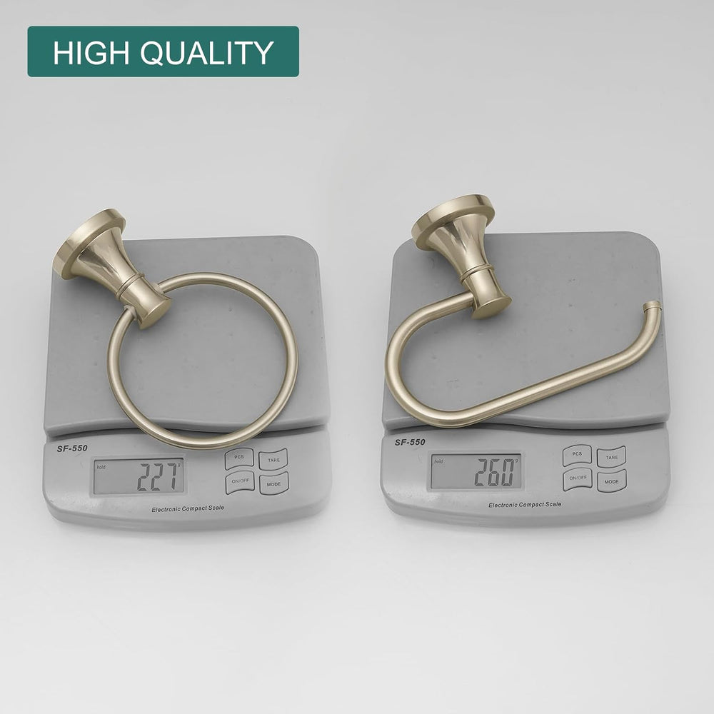 Hoimpro Toilet Paper Holder Towel Ring Set, Wall Mount Brushed Nickel
