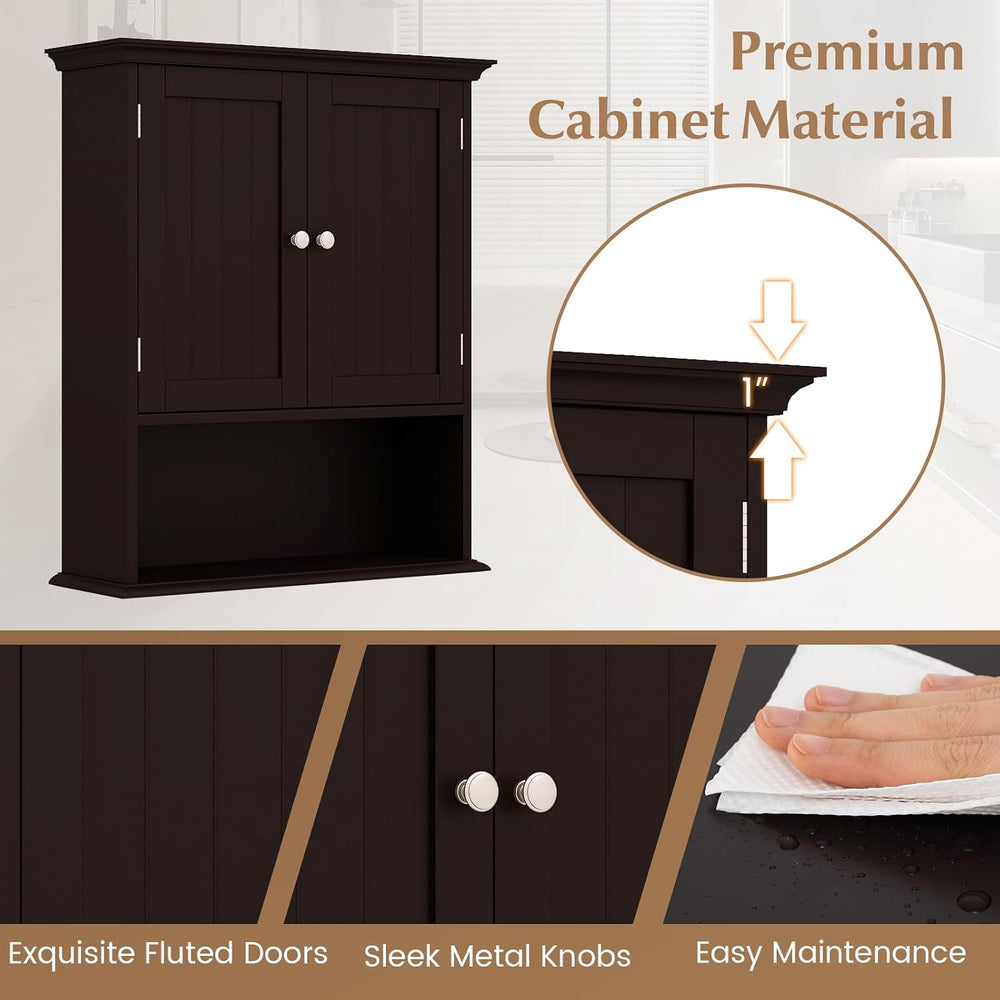 GIANTEX Wall Mounted Medicine Cabinets - Above Toilet Bathroom Cabinet with A...