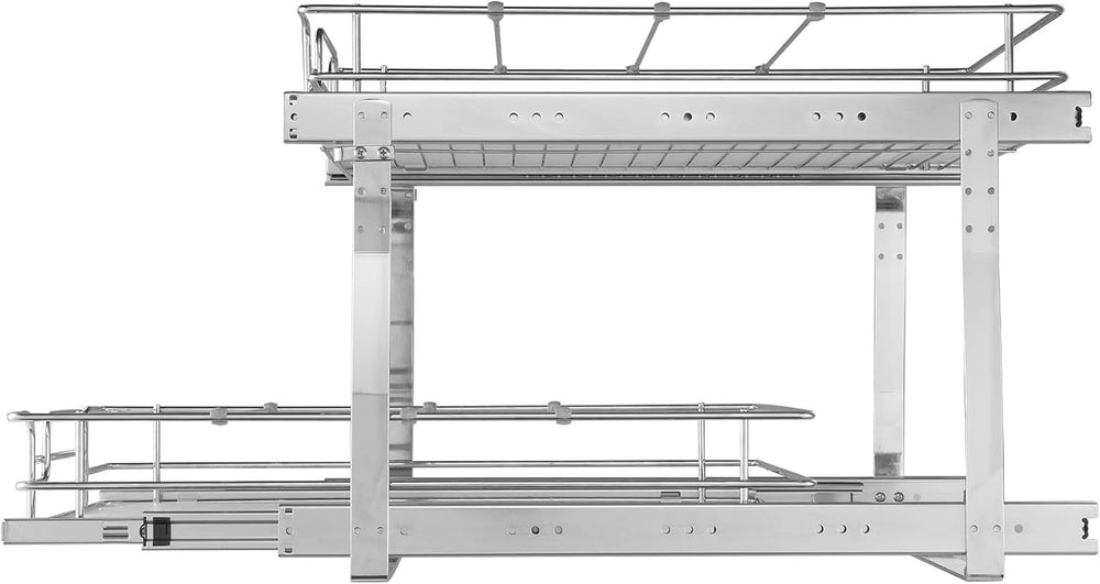 VEVOR Pull Out Cabinet Organizer, 14" Wx21.2 Dx15.2 H Heavy 2 Tier Duty ...