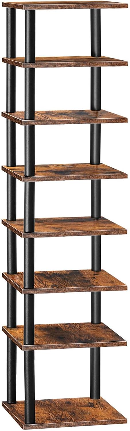HOOBRO Vertical Shoe Rack, 8-Tier Narrow Shoe Shelf, Shoe Storage Organizer f...