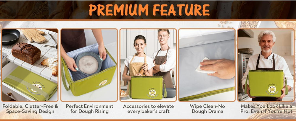 Foldable Bread Proofing Box - Bread Proofer Box - 60-120°F Temp Control, 24H ...