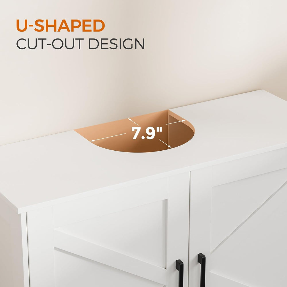 23.6" W Farmhouse Pedestal Sink Storage Cabinet with Adjustable Shelf