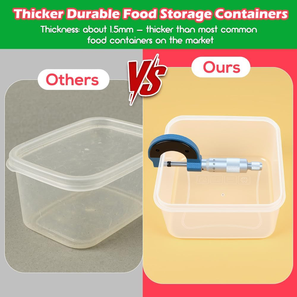 62PCS Thick Food Storage Containers with Airtight Lids for Meal Prep