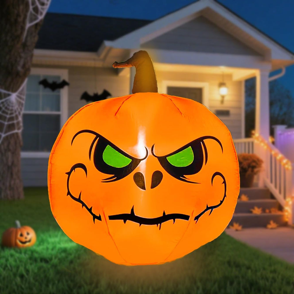 4FT Halloween Inflatable Pumpkin with Build-in LED Lights, Blow up Halloween ...