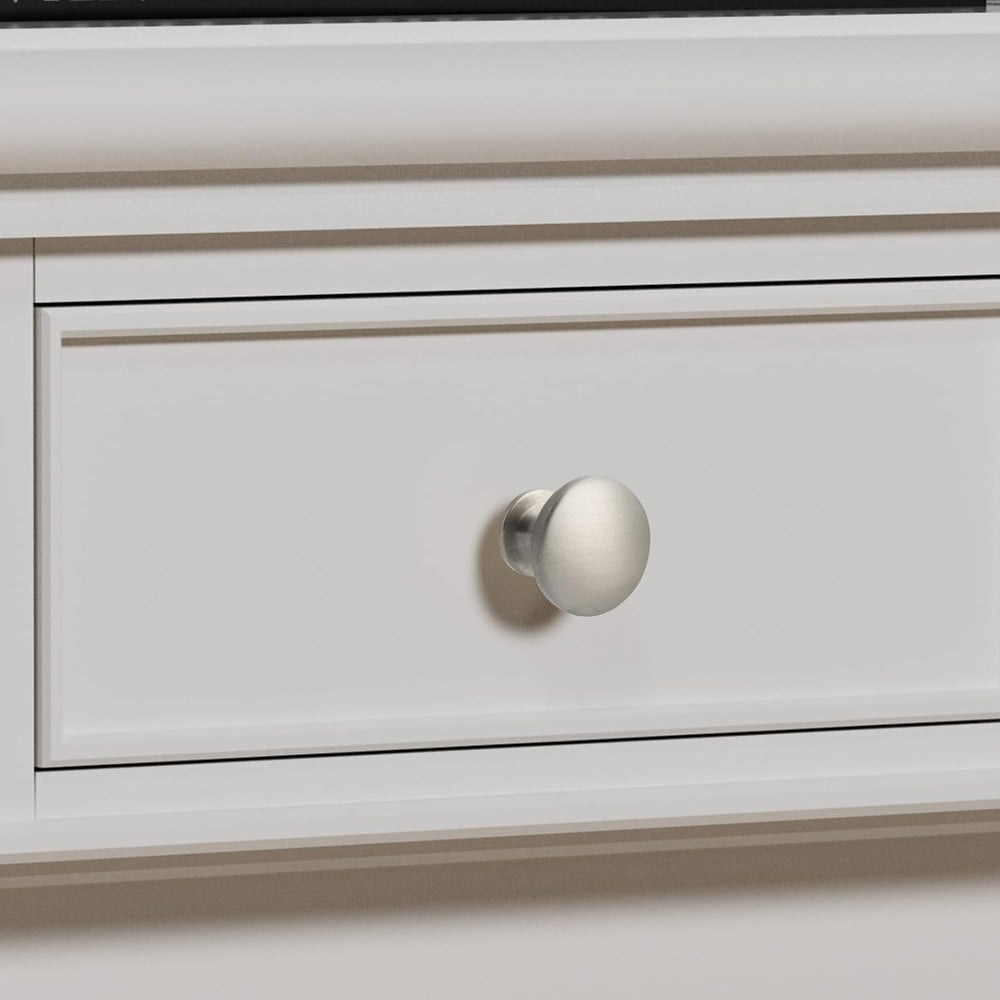 homdiy 30 Pack Brushed Nickel Round Zinc Alloy Cabinet Knobs 1-1/8 Inch