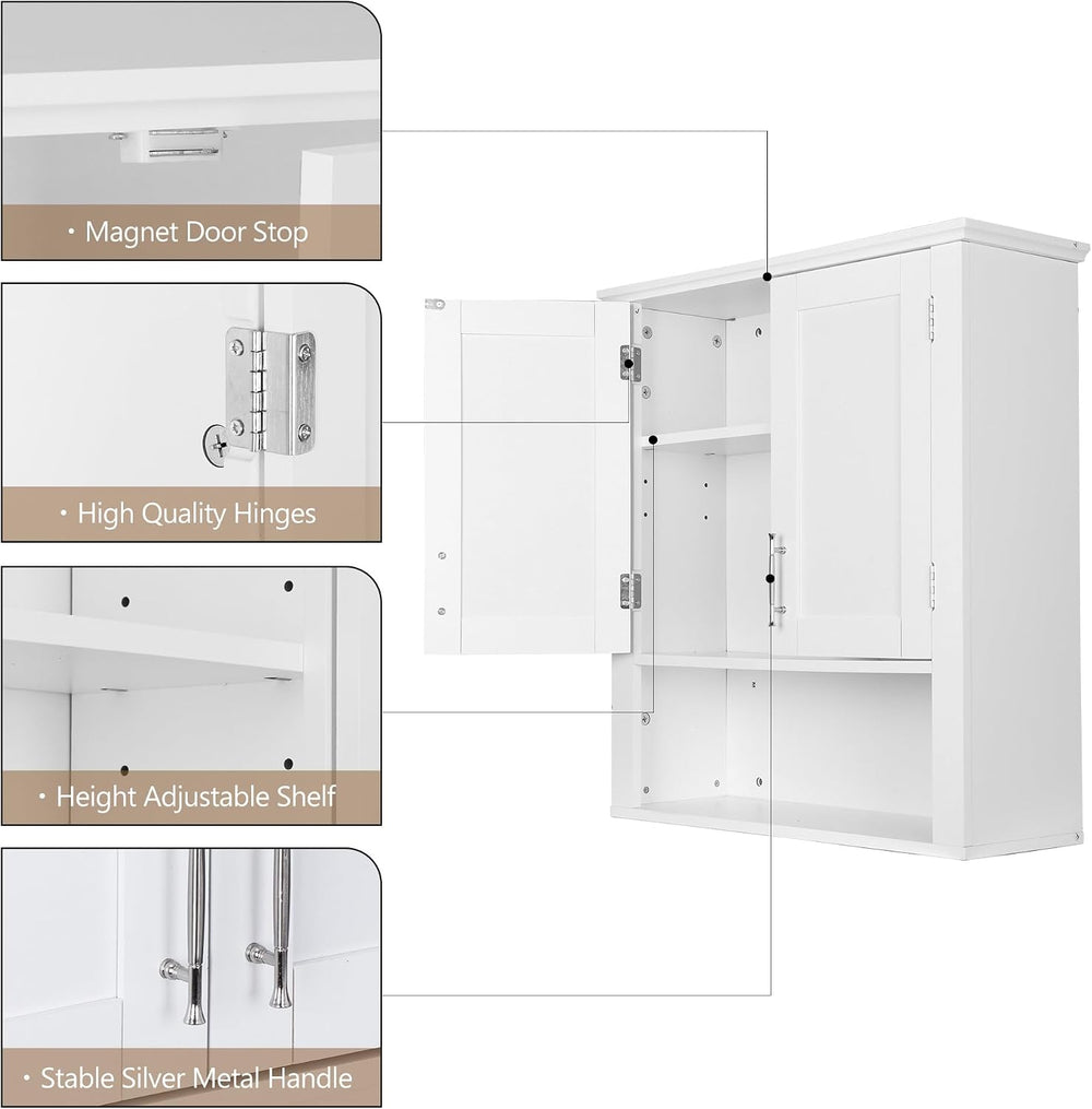 SUPER DEAL Bathroom Wall Cabinet Over The Toilet, Wall Mount Storage Medicine...